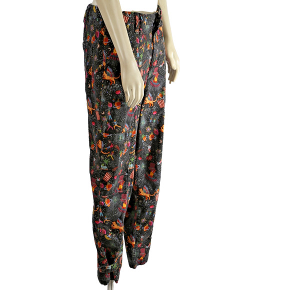 Farm Rio Amorina Anthropologie Pants Size L Whimsical Multicolor Denim Boho - Picture 3 of 16